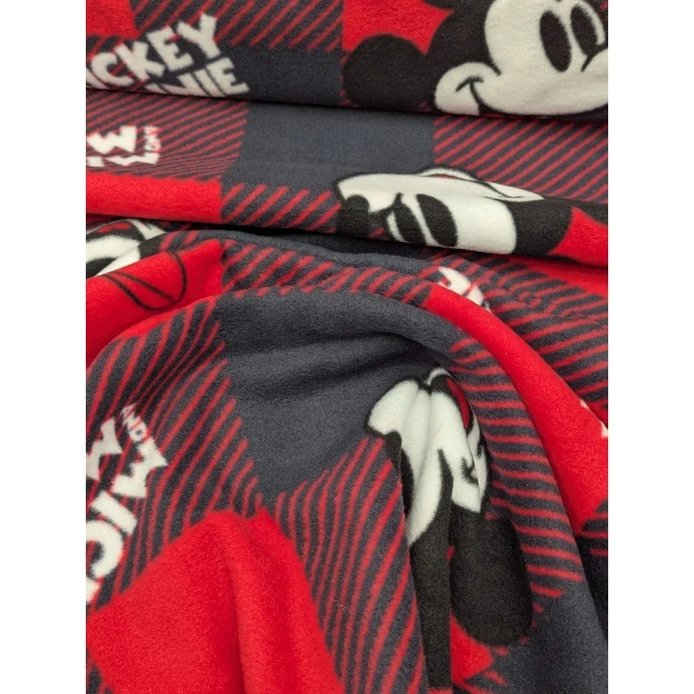 3 Yard Lot Fabric Fleece Mickey Mouse Minnie Red Black Polyester JoAnn 59in